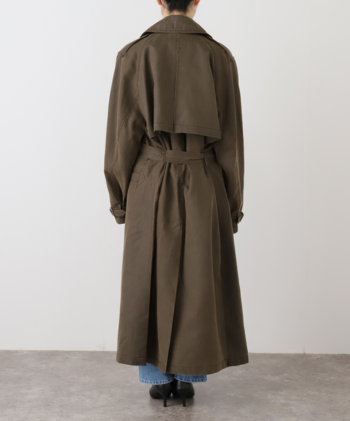 OPEN Yy(オープンワイワイ)の「【Geek Office / ギークオフィス】OPEN YY Woven MOTORCYCLE MAXI TRENCH COA(トレンチコート・レディース・ブラウン/チャコールグレー・SMALL)」の14枚目の写真