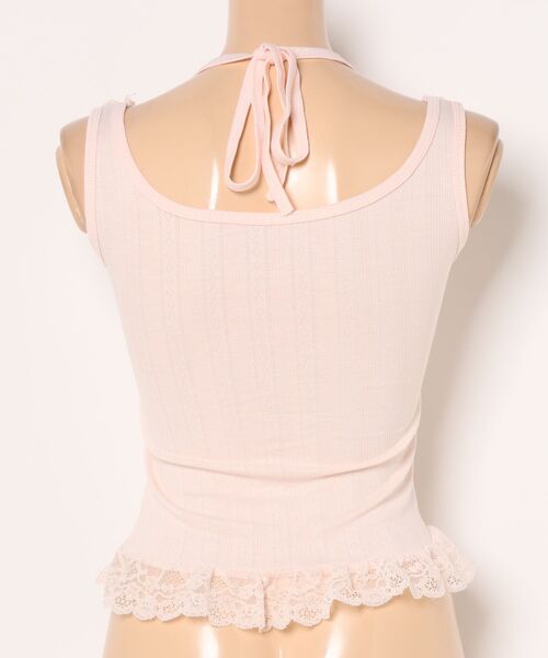 Lace Ladies(レースレディース)の「ペプラム フリル カップ付き コンパクト タンクトップ(タンクトップ・レディース・パープル/ピンク/ブラック/ホワイト・FREE)」の6枚目の写真