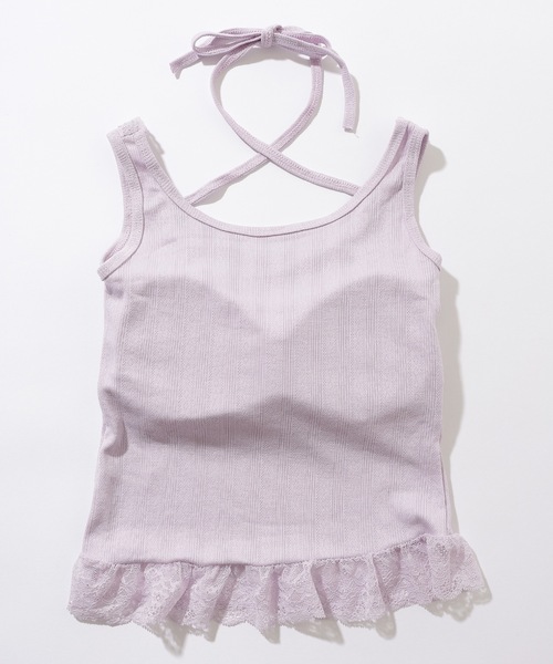 Lace Ladies(レースレディース)の「ペプラム フリル カップ付き コンパクト タンクトップ(タンクトップ・レディース・パープル/ピンク/ブラック/ホワイト・FREE)」の15枚目の写真