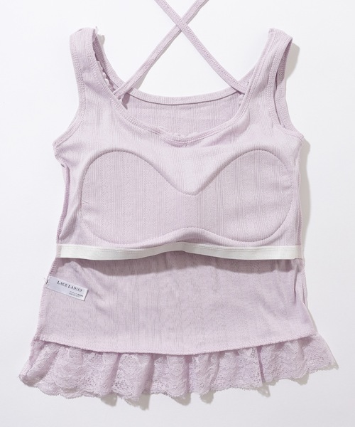 Lace Ladies(レースレディース)の「ペプラム フリル カップ付き コンパクト タンクトップ(タンクトップ・レディース・パープル/ピンク/ブラック/ホワイト・FREE)」の16枚目の写真