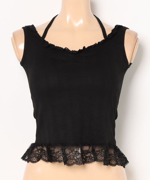 Lace Ladies(レースレディース)の「ペプラム フリル カップ付き コンパクト タンクトップ(タンクトップ・レディース・パープル/ピンク/ブラック/ホワイト・FREE)」の21枚目の写真
