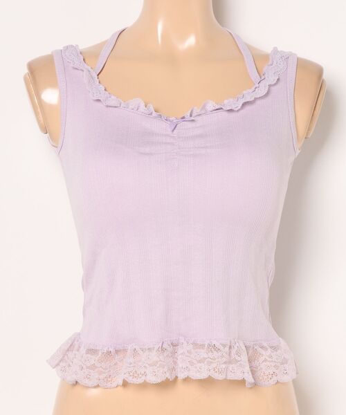 Lace Ladies(レースレディース)の「ペプラム フリル カップ付き コンパクト タンクトップ(タンクトップ・レディース・パープル/ピンク/ブラック/ホワイト・FREE)」の22枚目の写真