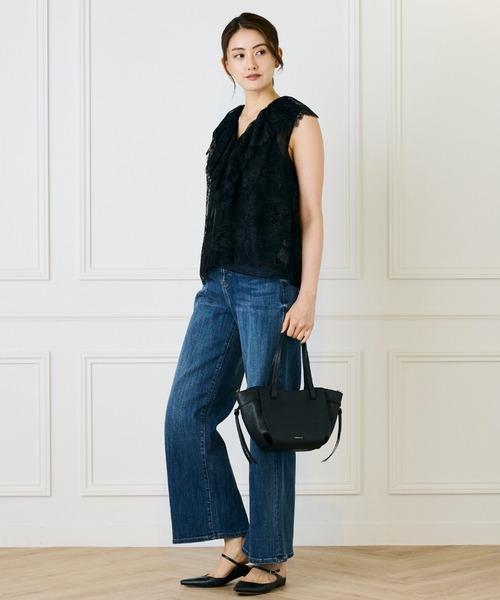 INED（イネド）の「デニムワイドパンツ（デニムパンツ・レディース・インディゴブルー/サックスブルー・7号/9号/11号）」の7枚目の写真