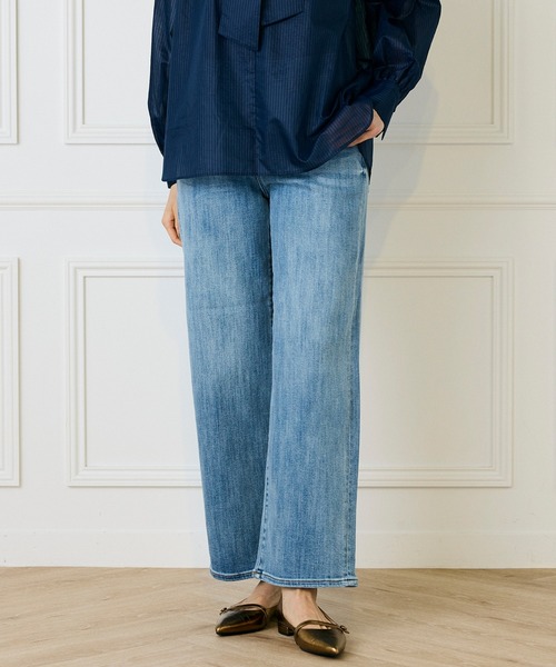 INED（イネド）の「デニムワイドパンツ（デニムパンツ・レディース・インディゴブルー/サックスブルー・7号/9号/11号）」の11枚目の写真