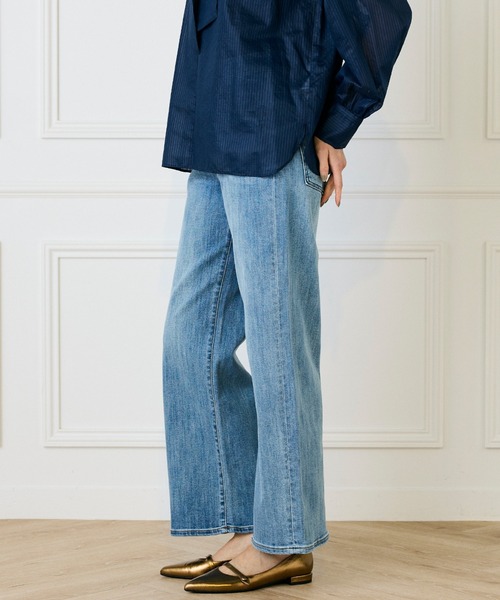 INED（イネド）の「デニムワイドパンツ（デニムパンツ・レディース・インディゴブルー/サックスブルー・7号/9号/11号）」の16枚目の写真