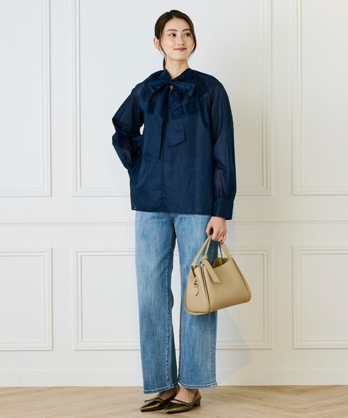 INED（イネド）の「デニムワイドパンツ（デニムパンツ・レディース・インディゴブルー/サックスブルー・7号/9号/11号）」の9枚目の写真