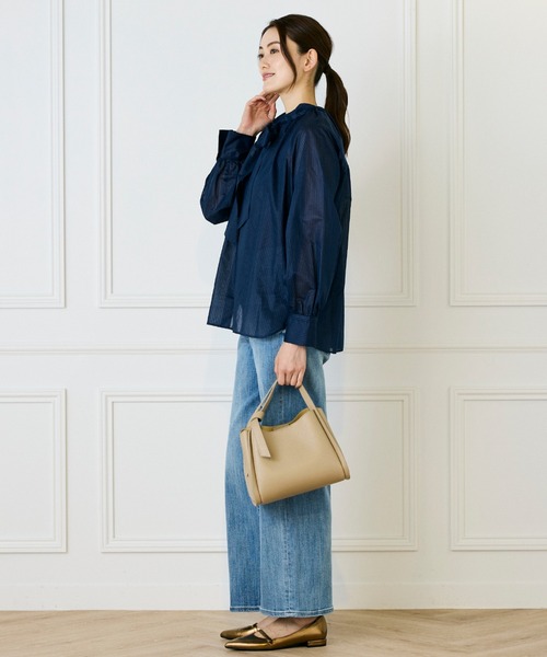 INED（イネド）の「デニムワイドパンツ（デニムパンツ・レディース・インディゴブルー/サックスブルー・7号/9号/11号）」の17枚目の写真