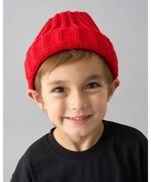 b・ROOM（ビールーム）の「【デイリースタンダードウェアシリーズ】ベーシックニットビーニー（ニットキャップ/ビーニー・キッズ・チャコール/レッド/アイボリー/ブラック/ブルー・52-54cm）」の17枚目の写真