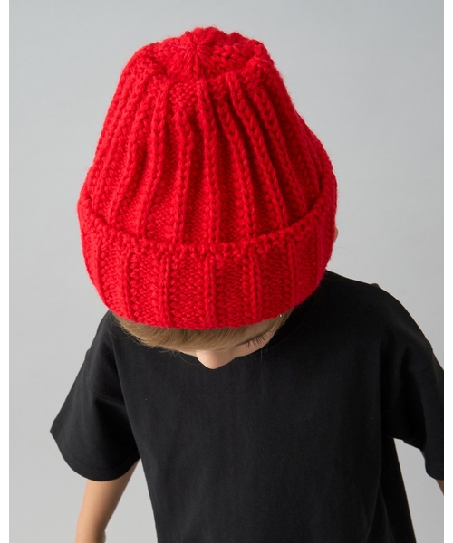 b・ROOM（ビールーム）の「【デイリースタンダードウェアシリーズ】ベーシックニットビーニー（ニットキャップ/ビーニー・キッズ・チャコール/レッド/アイボリー/ブラック/ブルー・52-54cm）」の16枚目の写真