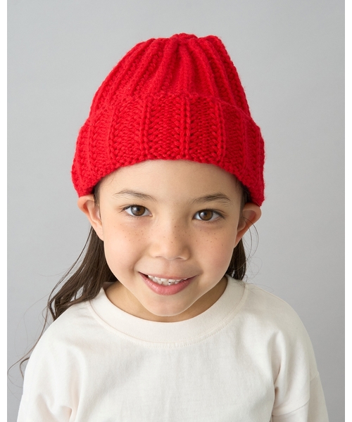 b・ROOM（ビールーム）の「【デイリースタンダードウェアシリーズ】ベーシックニットビーニー（ニットキャップ/ビーニー・キッズ・チャコール/レッド/アイボリー/ブラック/ブルー・52-54cm）」の15枚目の写真