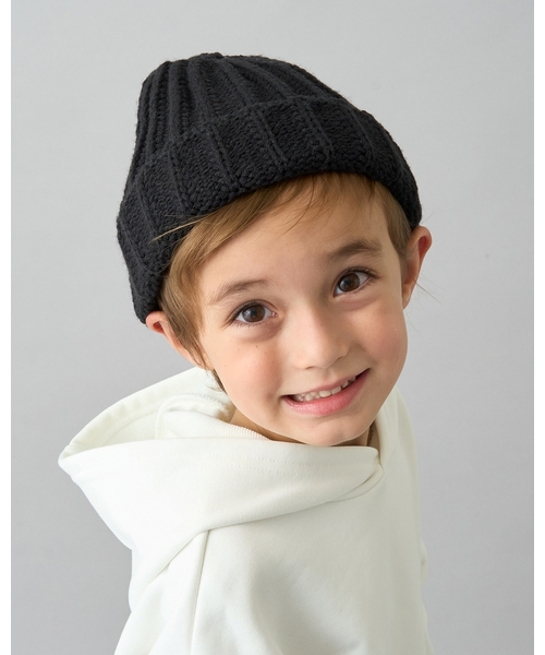 b・ROOM（ビールーム）の「【デイリースタンダードウェアシリーズ】ベーシックニットビーニー（ニットキャップ/ビーニー・キッズ・チャコール/レッド/アイボリー/ブラック/ブルー・52-54cm）」の11枚目の写真