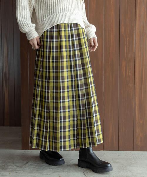 URBAN RESEARCH Sonny Label（アーバンリサーチサニーレーベル）の「チェックプリーツイージースカート（スカート・レディース・ブラウン系その他/グリーン系その他/ブルー系その他・36/38）」の3枚目の写真