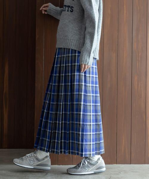 Jean Paul Gaultier スカート タータンチェック プリーツ 青 Jean Paul Gaultier スカート タータンチェック プリーツ 青 ◉昭和