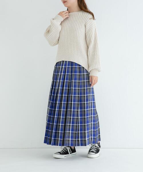 URBAN RESEARCH Sonny Label（アーバンリサーチサニーレーベル）の「チェックプリーツイージースカート（スカート・レディース・ブラウン系その他/グリーン系その他/ブルー系その他・36/38）」の19枚目の写真