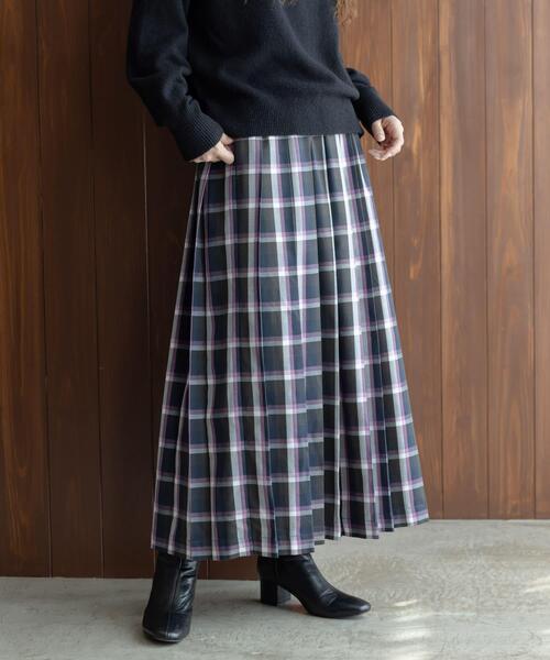 URBAN RESEARCH Sonny Label（アーバンリサーチサニーレーベル）の「チェックプリーツイージースカート（スカート・レディース・ブラウン系その他/グリーン系その他/ブルー系その他・36/38）」の14枚目の写真