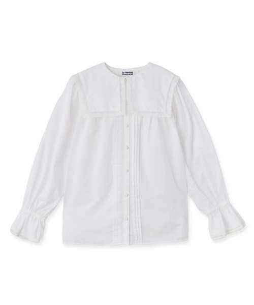 LA MARINE FRANCAISE(マリン フランセーズ)の「レースのセーラーブラウス(シャツ/ブラウス・レディース・ブラック/ホワイト・FREE)」の2枚目の写真