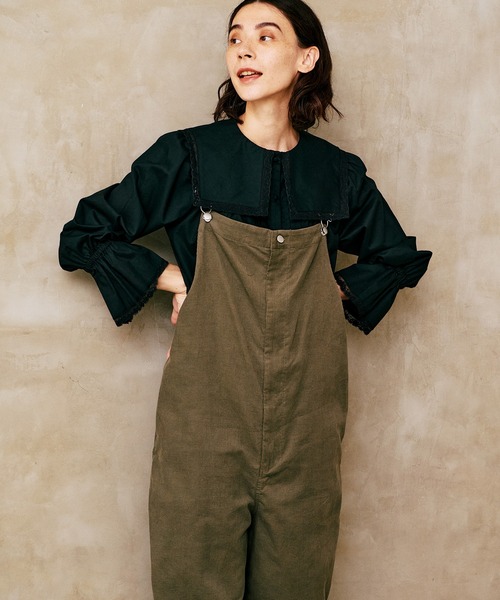 LA MARINE FRANCAISE(マリン フランセーズ)の「レースのセーラーブラウス(シャツ/ブラウス・レディース・ブラック/ホワイト・FREE)」の1枚目の写真