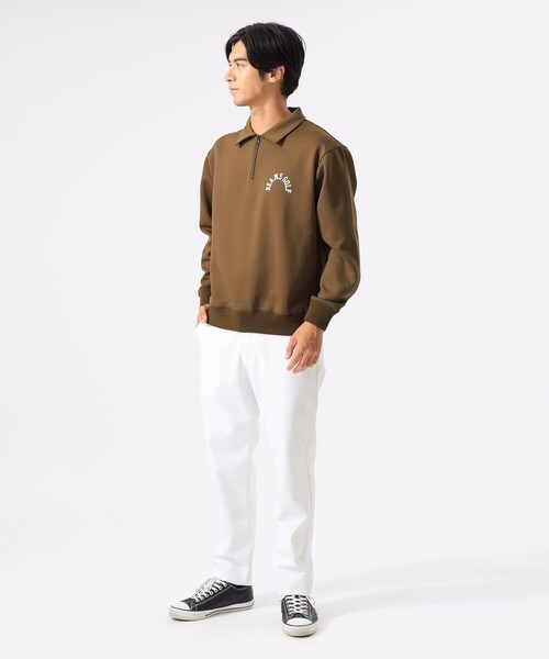 BEAMS GOLF（ビームスゴルフ）の「ORANGE LABEL / アーチロゴ ハーフジップ プルオーバー（スウェット・メンズ・グレー/ブラック/ブラウン・LARGE/MEDIUM/X-LARGE/SMALL）」の6枚目の写真