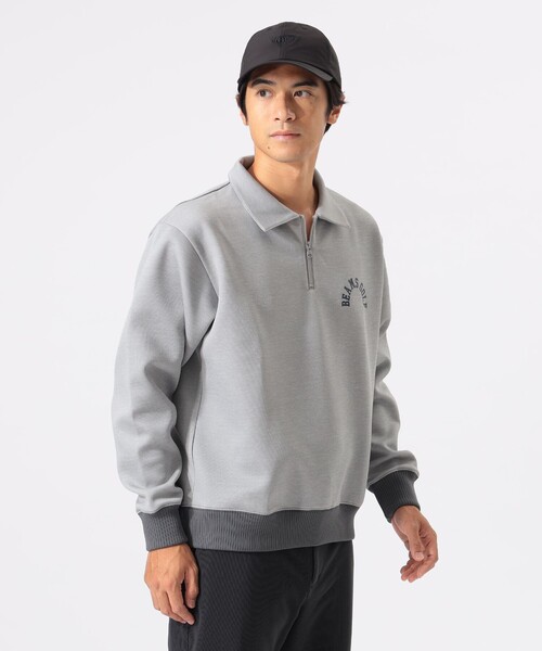 BEAMS GOLF（ビームスゴルフ）の「ORANGE LABEL / アーチロゴ ハーフジップ プルオーバー（スウェット・メンズ・グレー/ブラック/ブラウン・LARGE/MEDIUM/X-LARGE/SMALL）」の8枚目の写真