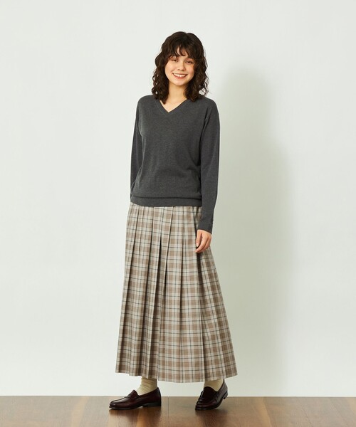 MACKINTOSH PHILOSOPHY（ﾏｯｷﾝﾄｯｼｭ ﾌｨﾛｿﾌｨｰ）の「GREY LABEL チェックプリーツスカート（スカート・レディース・ネイビー/ベージュ系その他4・2/1）」の4枚目の写真