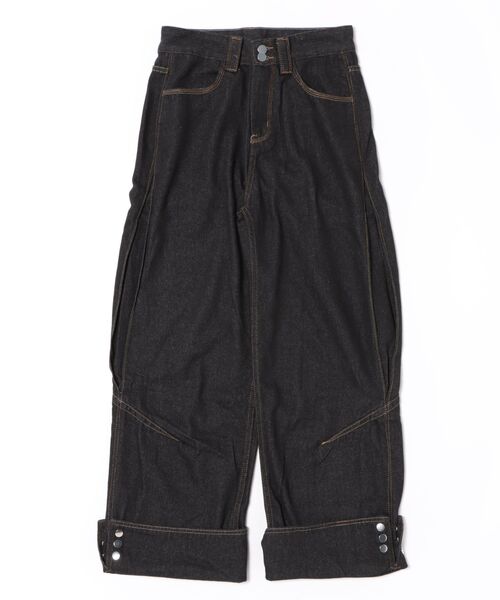 AsRiRe（アスリレイ）の「25aw サイドボタンワイドデニムパンツ（デニムパンツ・レディース・ブラック/ライトブルー・S/M/L）」の8枚目の写真