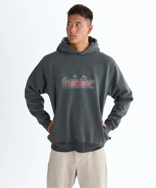 Quiksilver（クイックシルバー）の「PG DOUBLE UP SWEAT P/クイックシルバー裏起毛ロゴプルオーバーパーカー・フーディー（パーカー・メンズ・ブラック/グレー・X-LARGE/MEDIUM/LARGE）」の4枚目の写真