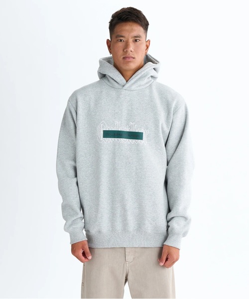 Quiksilver（クイックシルバー）の「PG DOUBLE UP SWEAT P/クイックシルバー裏起毛ロゴプルオーバーパーカー・フーディー（パーカー・メンズ・ブラック/グレー・X-LARGE/MEDIUM/LARGE）」の7枚目の写真
