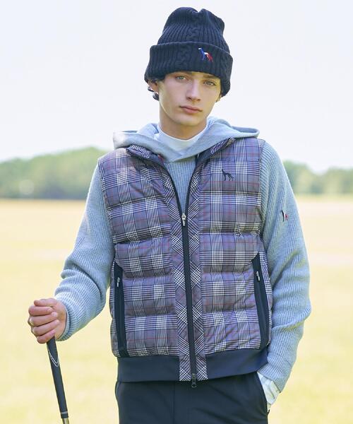 adabat（アダバット）の「【新レーベル ADABAT NAVY】撥水グレンチェック中綿ベスト（その他アウター・メンズ・ブラック系1・50/48/46）」の2枚目の写真