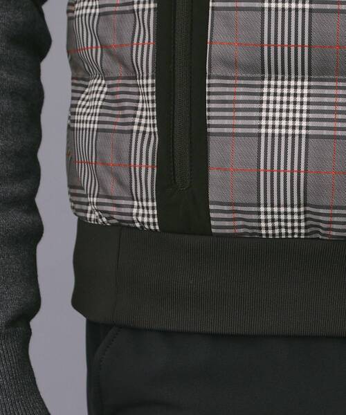 セール】【新レーベル ADABAT NAVY】撥水グレンチェック中綿ベスト