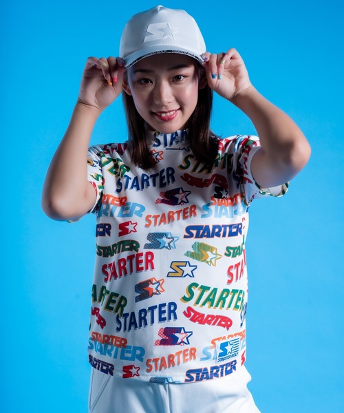 STARTER(スターター)の「★STARTER GOLF★スターターゴルフ STARTERロゴパターン 総柄モックネック半袖Tシャツメンズ レディース ユニセックス SG-123003(Tシャツ/カットソー・メンズ・ピンク/ブラック/ホワイト・L/XL/M)」の1枚目の写真