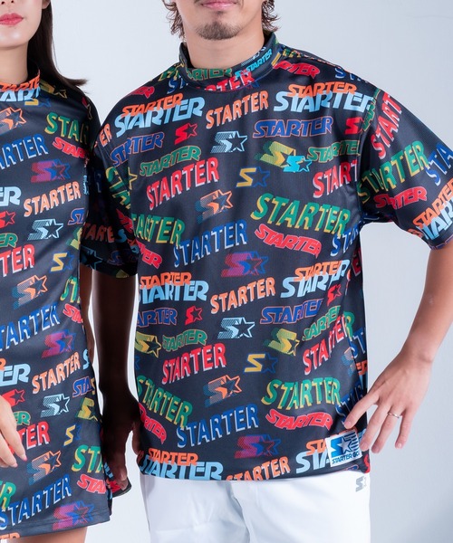 STARTER(スターター)の「★STARTER GOLF★スターターゴルフ STARTERロゴパターン 総柄モックネック半袖Tシャツメンズ レディース ユニセックス SG-123003(Tシャツ/カットソー・メンズ・ピンク/ブラック/ホワイト・L/XL/M)」の15枚目の写真