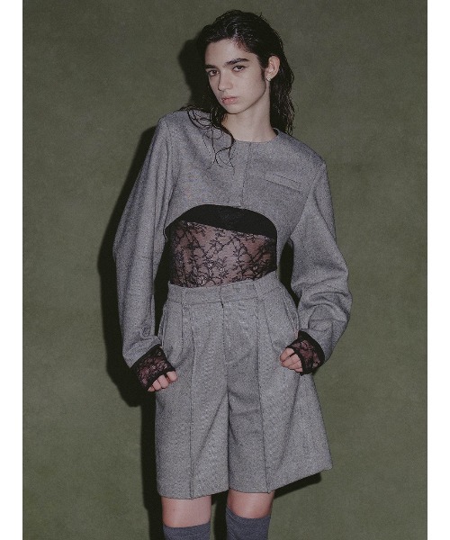 エルチェレ　OVAL SCOOP BOLERO セール】OVAL SCOOP BOLERO（ノーカラージャケット）｜ELCHELE