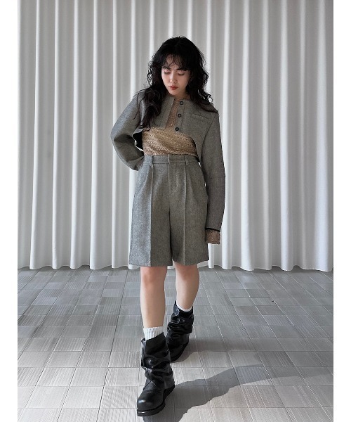 セール】OVAL SCOOP BOLERO（ノーカラージャケット）｜ELCHELE