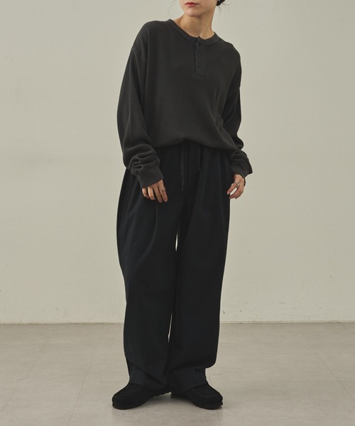 paradigm（パラダイム）の「【paradigm】ガス焼きワッフルヘンリーネックTL/S（Tシャツ/カットソー・メンズ・ブラック/ダークグレー/ホワイト・MEDIUM/LARGE/X-LARGE）」の18枚目の写真