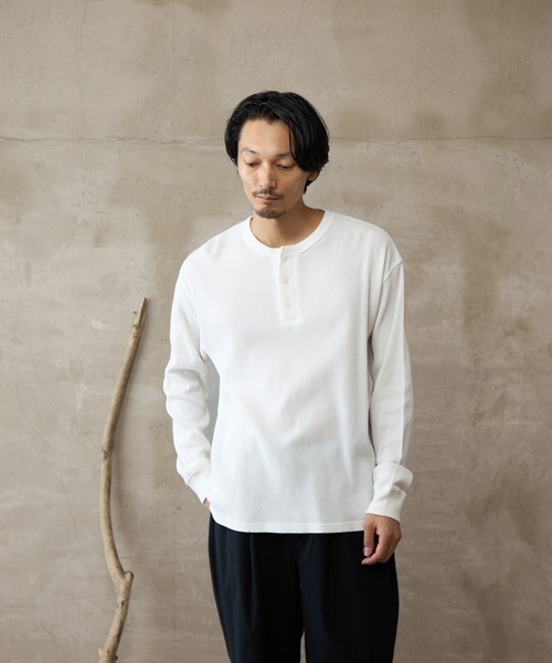 【週末SALE】ドゥーズィエムクラス アメリカーナ ワッフルヘンリー カットソー AMERICANA/アメリカーナ】 WAFFLE LONGSLEEVE Tシャツ（Tシャツ