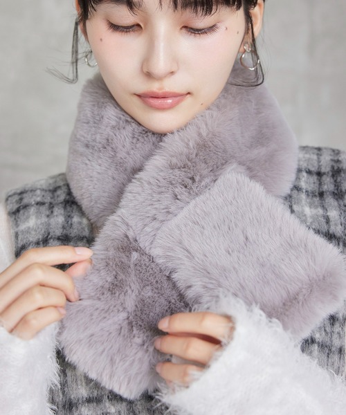 VIS（ビス）の「フェイクファーティペット（マフラー・レディース・キナリ/ライトグレー/ベージュ系その他2・FREE）」の2枚目の写真