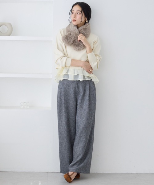 VIS（ビス）の「フェイクファーティペット（マフラー・レディース・キナリ/ライトグレー/ベージュ系その他2・FREE）」の7枚目の写真