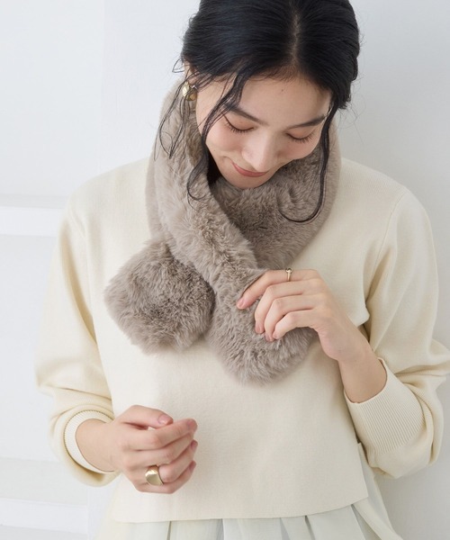 VIS（ビス）の「フェイクファーティペット（マフラー・レディース・キナリ/ライトグレー/ベージュ系その他2・FREE）」の19枚目の写真