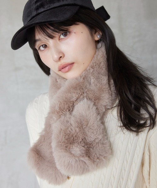 VIS（ビス）の「フェイクファーティペット（マフラー・レディース・キナリ/ライトグレー/ベージュ系その他2・FREE）」の22枚目の写真