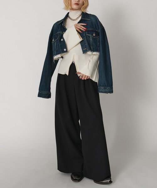 Lui's（ルイス）の「【mi-企画】2WAYフレアスリーブニット（ニット/セーター・レディース・グレー/オフホワイト/ブラック・FREE）」の18枚目の写真