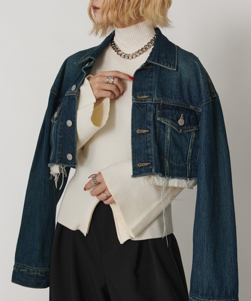 Lui's（ルイス）の「【mi-企画】2WAYフレアスリーブニット（ニット/セーター・レディース・グレー/オフホワイト/ブラック・FREE）」の2枚目の写真