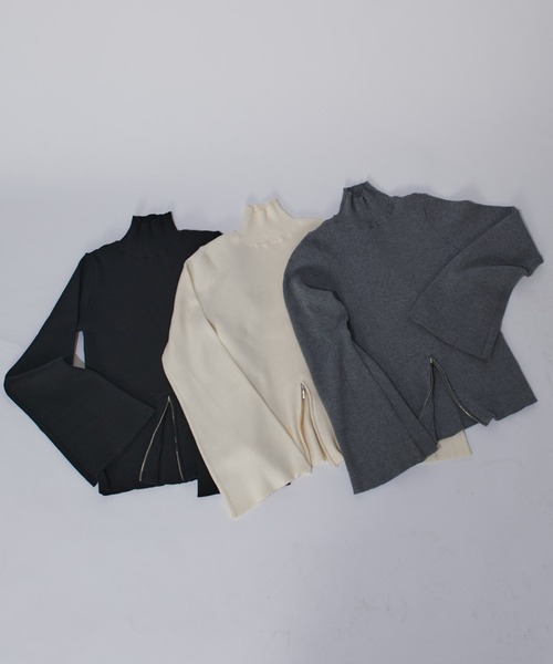 Lui's（ルイス）の「【mi-企画】2WAYフレアスリーブニット（ニット/セーター・レディース・グレー/オフホワイト/ブラック・FREE）」の15枚目の写真