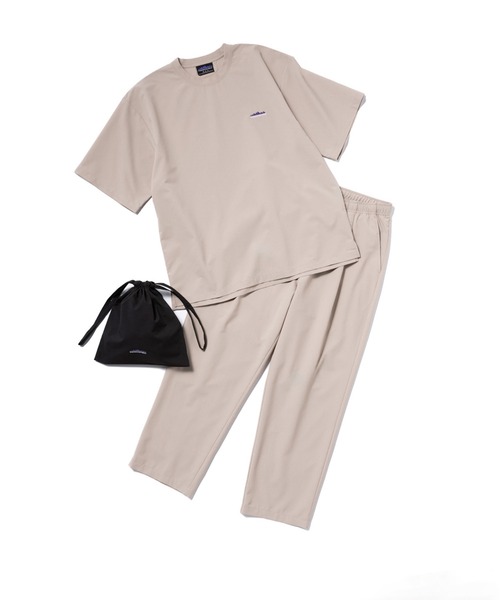 THOUSAND MILE（サウザンドマイル）の「[M's]SHORT SLEEVE T-SHIRT & LONG PANTS SET HIGH AIR PERMEABILITY/ショートスリーブＴシャツ＆ロングパンツセット（セットアップ・メンズ・ブラック/グレイッシュベージュ/ブルー/セージグリーン・M/L/XL/S/XS）」の2枚目の写真