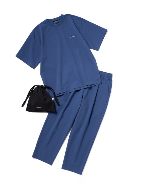 THOUSAND MILE（サウザンドマイル）の「[M's]SHORT SLEEVE T-SHIRT & LONG PANTS SET HIGH AIR PERMEABILITY/ショートスリーブＴシャツ＆ロングパンツセット（セットアップ・メンズ・ブラック/グレイッシュベージュ/ブルー/セージグリーン・M/L/XL/S/XS）」の4枚目の写真