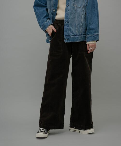 URBAN RESEARCH Sonny Label(アーバンリサーチサニーレーベル)の「コーデュロイベイカーイージーパンツ(その他パンツ・レディース・チャコールグレー/アイボリー/グレー系その他・36/38)」の3枚目の写真