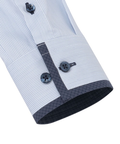 TOKYO SHIRTS（トウキョウシャツ）の「形態安定ノンアイロン ワイド 長袖ビジネスワイシャツ（ビジネスシャツ・レディース・ブルー・XS/S/M/L/LL/XL）」の3枚目の写真