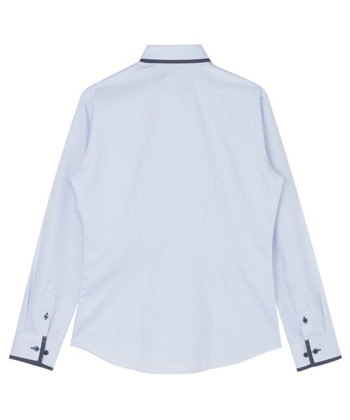 TOKYO SHIRTS（トウキョウシャツ）の「形態安定ノンアイロン ワイド 長袖ビジネスワイシャツ（ビジネスシャツ・レディース・ブルー・XS/S/M/L/LL/XL）」の2枚目の写真