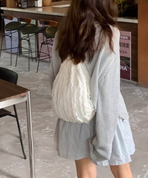 Vini（ヴィニ）の「フリルコンパクトナップザック（バックパック/リュック・レディース・ピンク/アイボリー/ホワイト・FREE）」の10枚目の写真