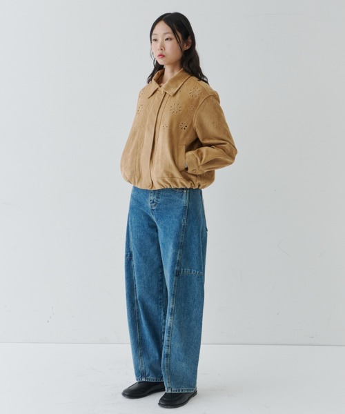 NUJOH(ヌゾ)の「Flower Cutout Suede Jacket / フラワーカットアウト スエードジャケット(ブルゾン・レディース・キャメル/ブラウン・FREE)」の19枚目の写真