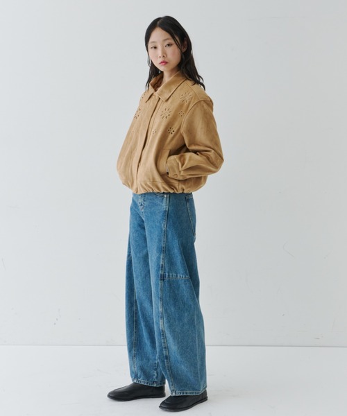 NUJOH(ヌゾ)の「Flower Cutout Suede Jacket / フラワーカットアウト スエードジャケット(ブルゾン・レディース・キャメル/ブラウン・FREE)」の22枚目の写真